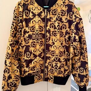 Versace Sz Medium Reversible Bomber Jacket in Barocco/Black